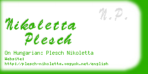 nikoletta plesch business card